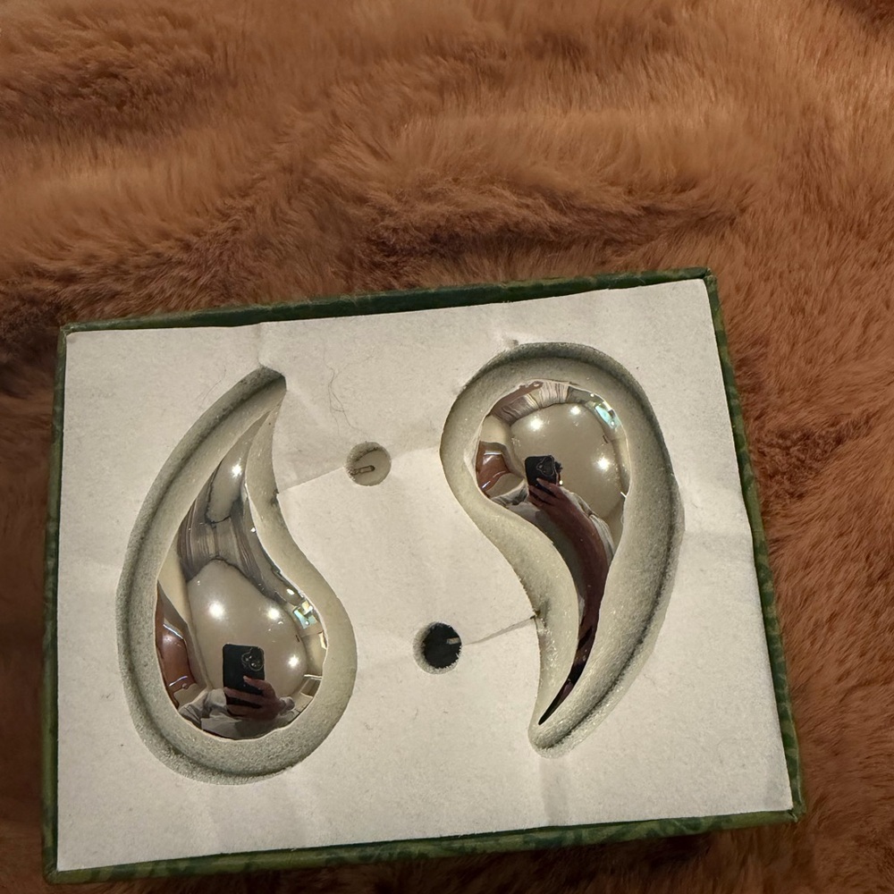 Unk Silver Teardrop Statement Earrings - image 4